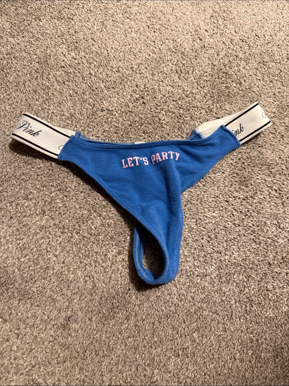 PINK Victoria's Secret Blue 'LET'S PARTY'